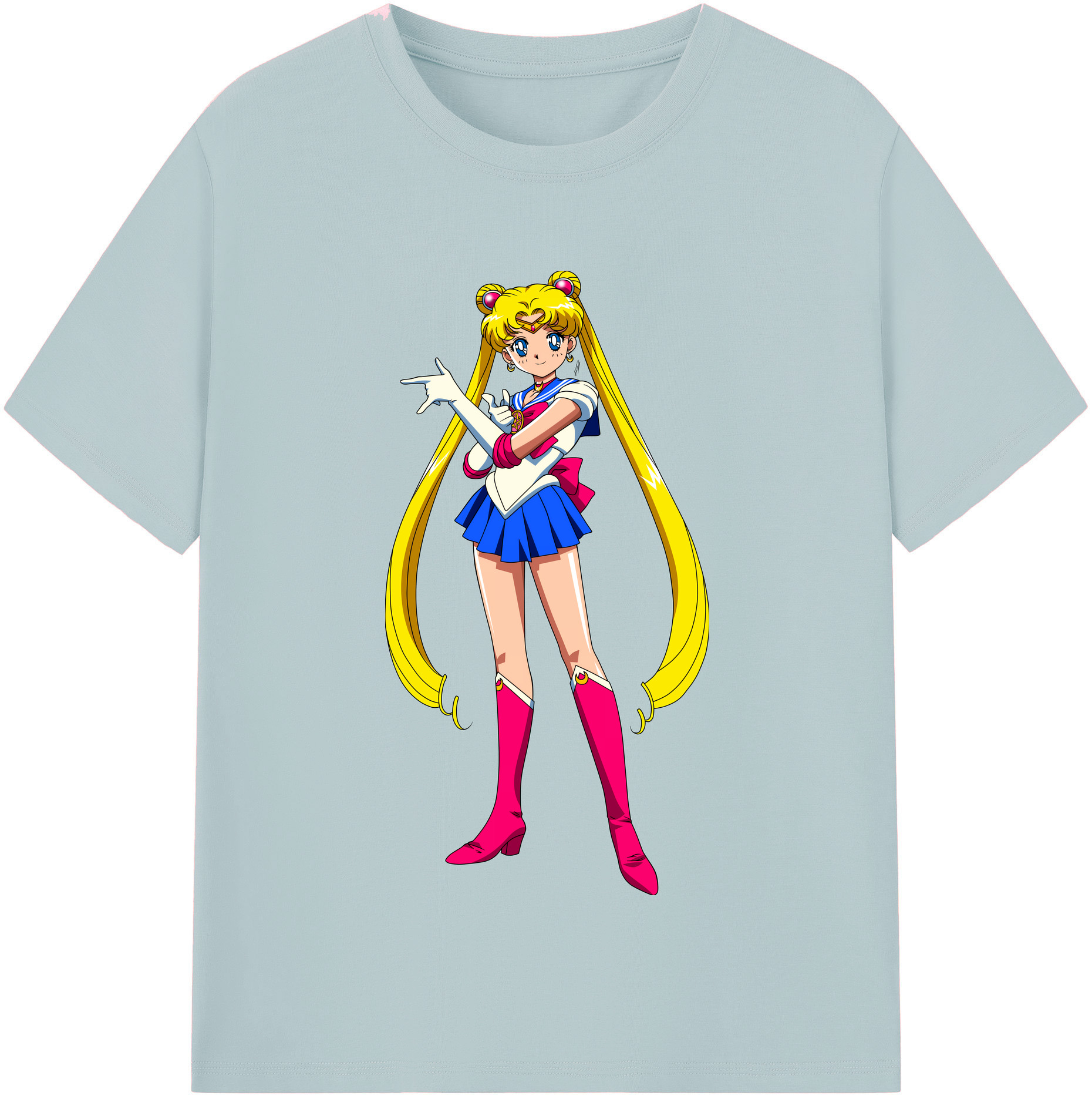 （画像用） 美少女戦士セーラームーン 月野 うさぎ つきの うさぎ Sailor Moon Tsukino Usagi 綿100％半袖Tシャツ（フロントプリント）